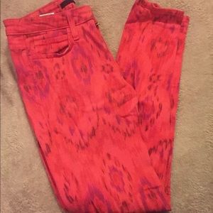 Joes Jeans Size 29 Skinny Pink/Red Ikat Boho